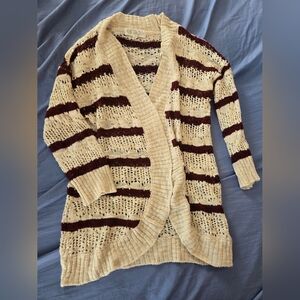 Pink Rose Striped Cardigan